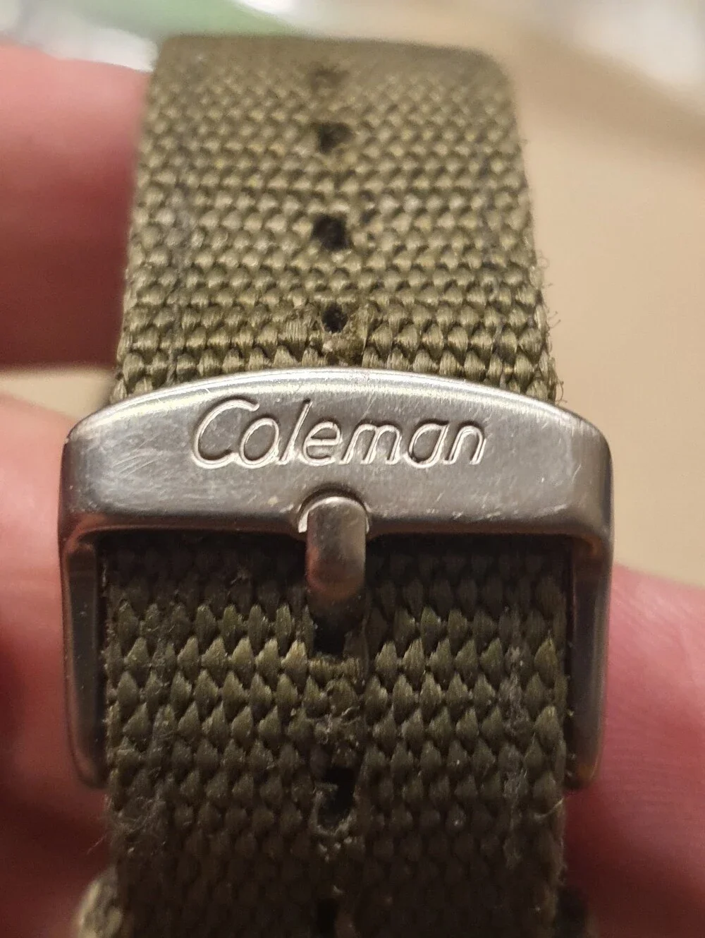 10/$20 Coleman NightSight 40-717 Black/White Nylon Men's Field Watch